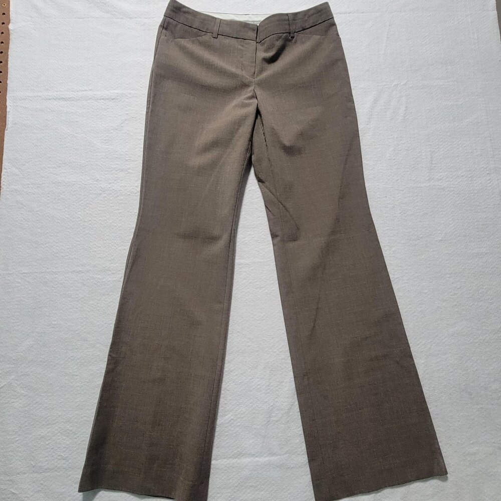 Express Design Studio Editor Flare Dress Pants Brown Taupe Womens Sz 8 Long EUC